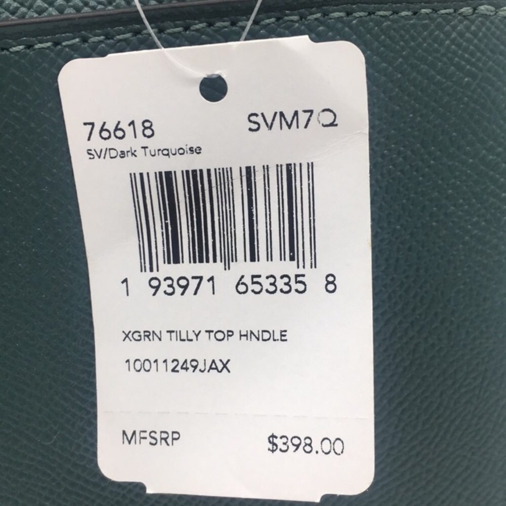 Coach Tilly Top Handle Dark Turquoise Cross Body - Picture 15 of 15